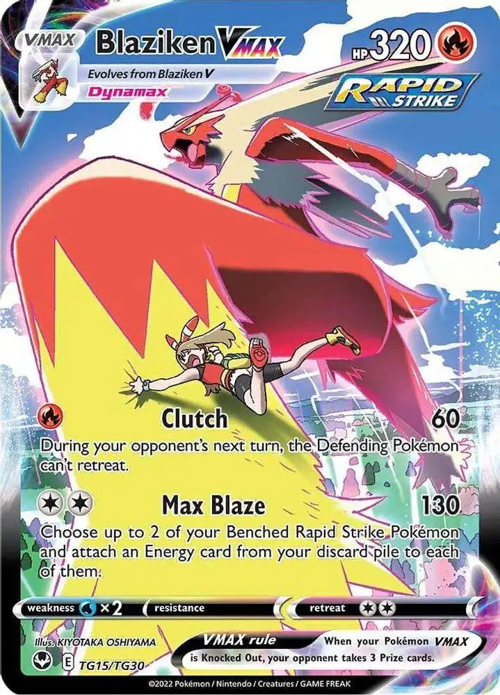Pokemon Trading Card Game Sword & Shield Silver Tempest Ultra Rare Blaziken VMAX TG15 [Trainer Gallery]