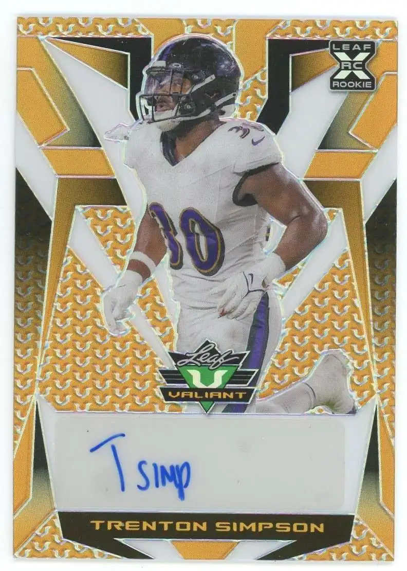 NFL Leaf 2023 Leaf Valiant Single Card Gold 11 Trenton Simpson VA-TS1 ...