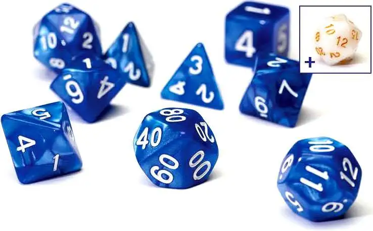 Sirius Dice Pearl Blue Polyhedral 7-Die Dice Set