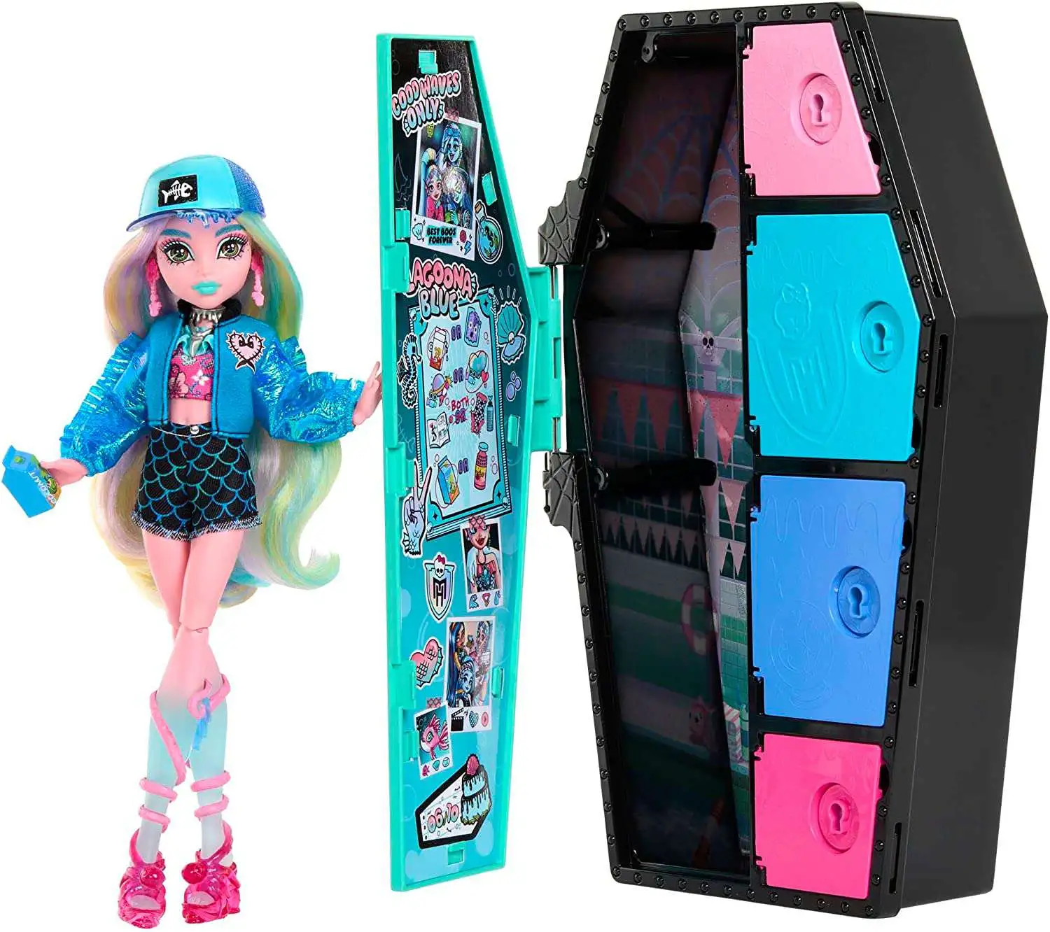  Monster High Skulltimate Secrets Fearidescent Series Doll &  Accessories, Draculaura, Dress-Up Locker & 19+ Surprises For 4 years and  older : Toys & Games