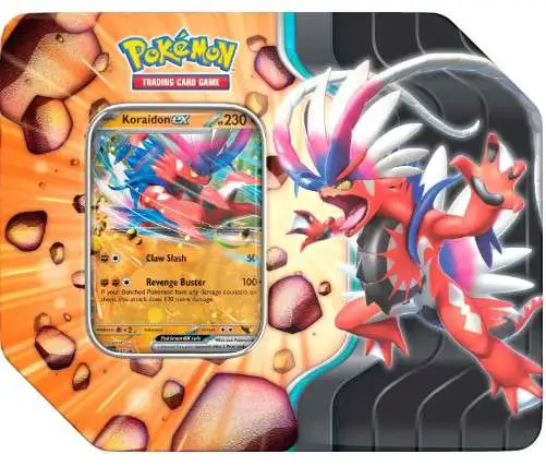 Pokemon Sword & Shield Slashing Legends Koraidon ex Tin Set [5 Booster Packs & Promo Card]
