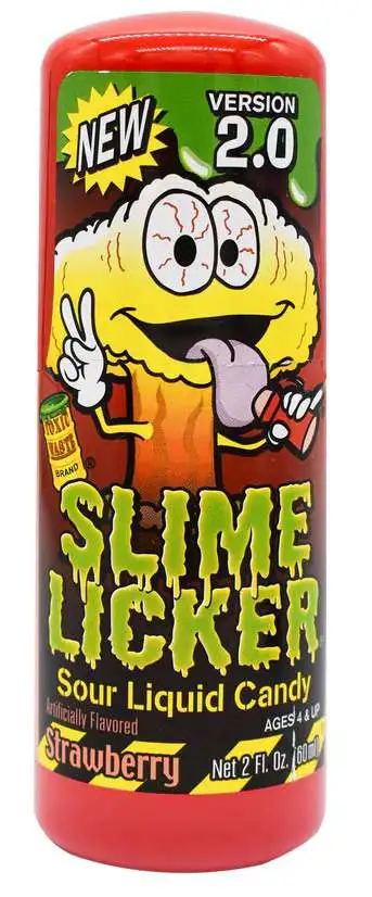 Toxic Waste Slime Licker Version 2 Strawberry 2 fl. Oz. Sour Rolling Liquid Candy