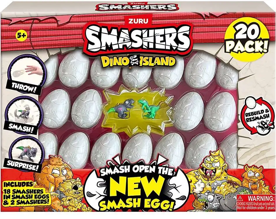 Smashers Series 5 Dino Island Exclusive Mystery Mini Figure 20-Pack [Smash Open the New Smash Eggs!]