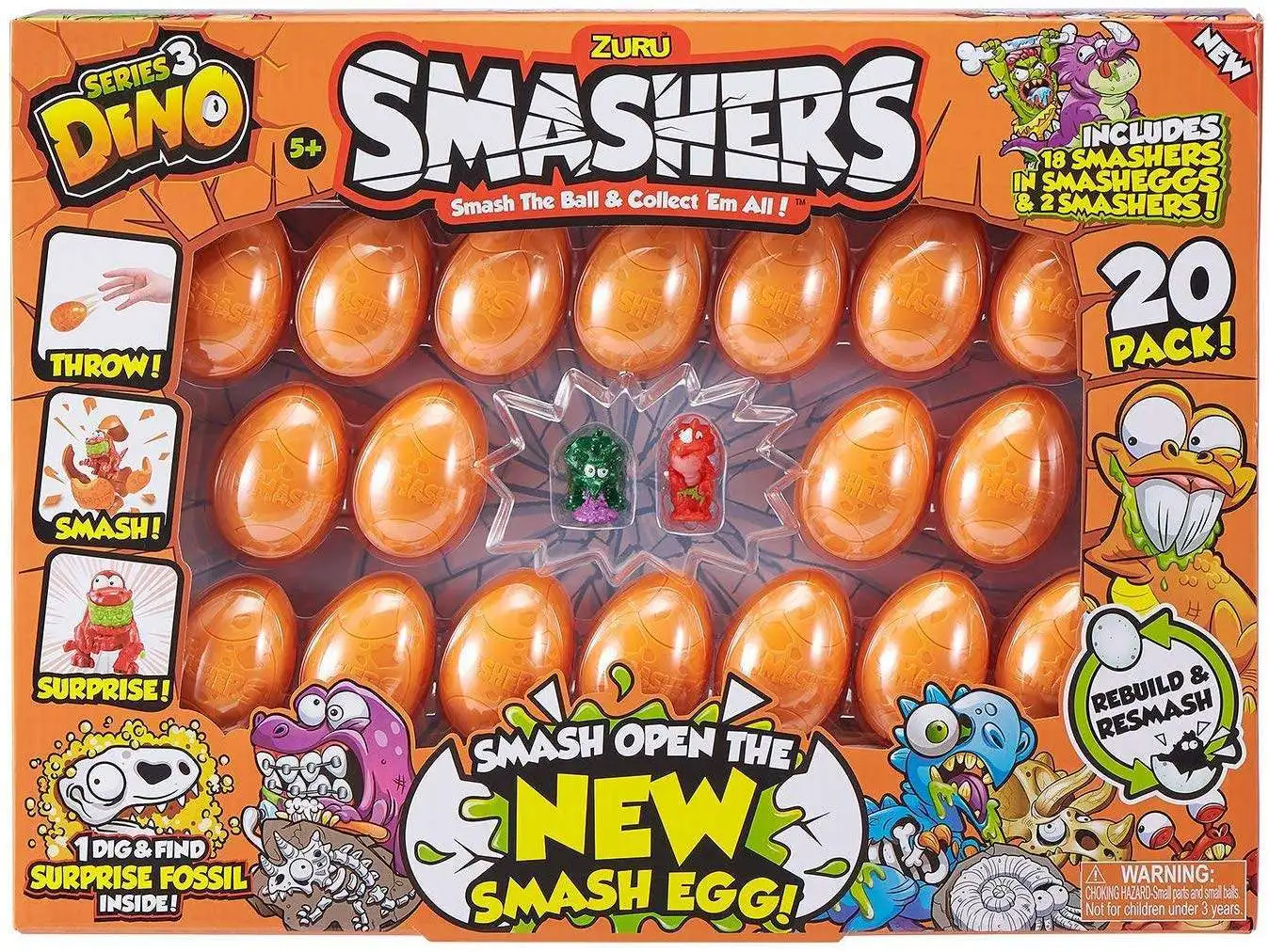 Smashers Series 3 Dino Mini Figure 20-Pack