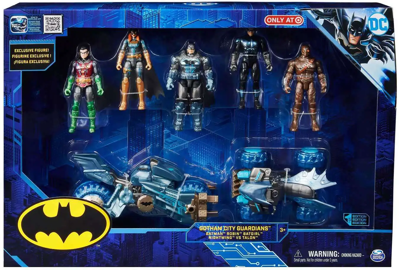 DC Batman Gotham City Guardians Exclusive 4 Action Figure Set Batman, Robin,  Batgirl, Nightwing Talon Spin Master - ToyWiz