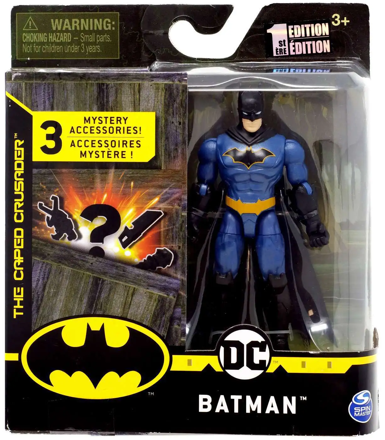 The Caped Crusader Armored Batman 4" Action Figure with 3 Mystery Accessories 