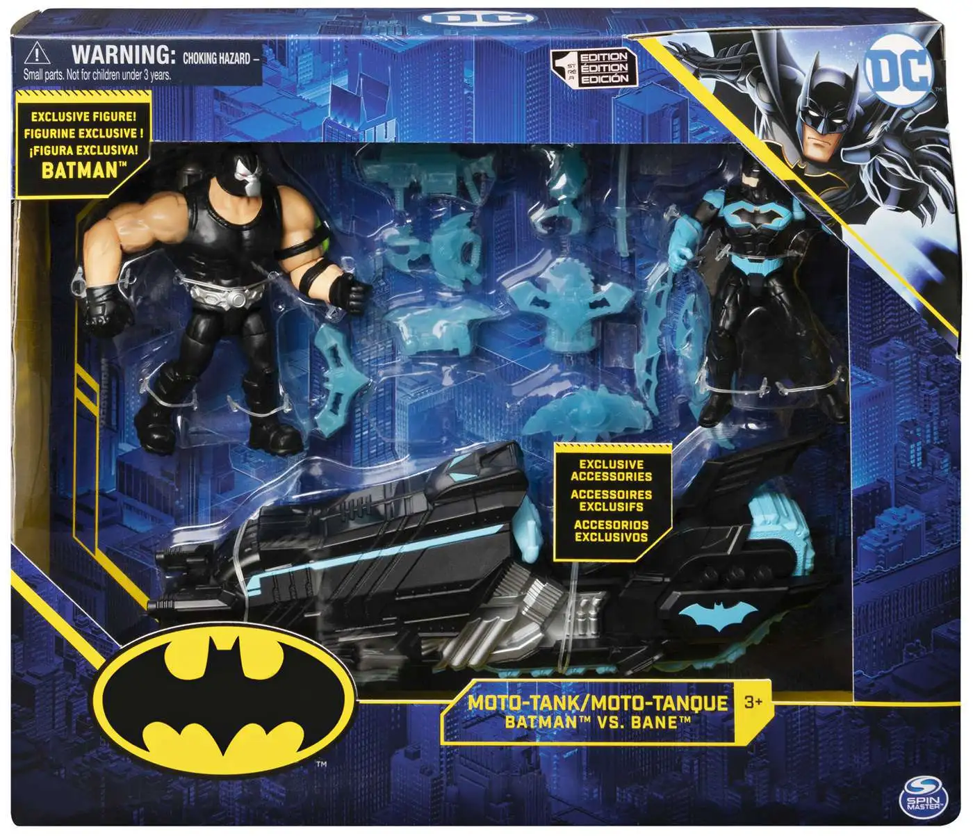 DC Universe BATMAN 4" Figure & Staff Comics Unlimited Gotham City Bane Battle 