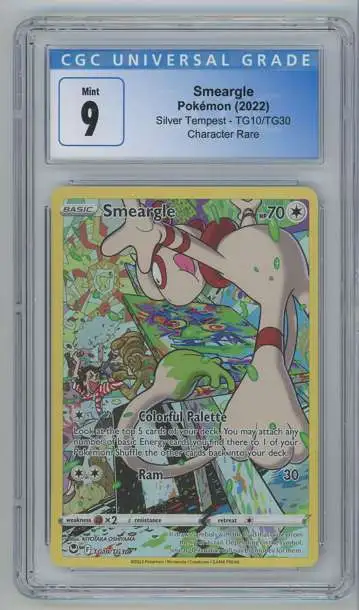 Pokemon Silver Tempest Smeargle Character Rare Graded Card TG10 [CGC 9]