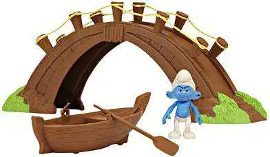 The Smurfs Movie Movie Moments Smurf Village Bridge and Boat Figure Playset