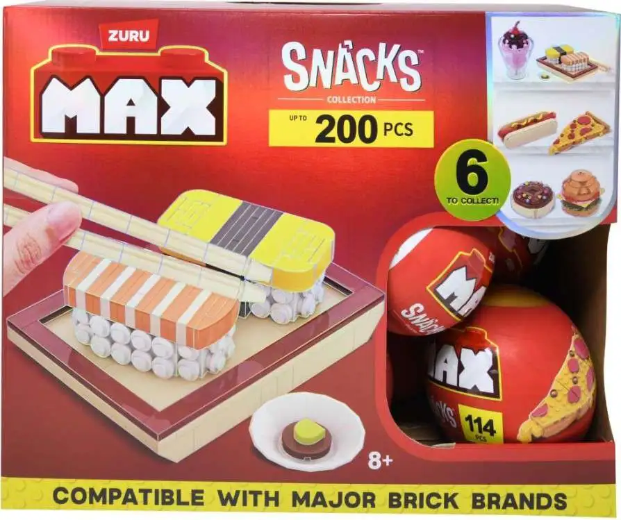 MAX Premium Collection Brick Construction SNACKS Mystery Box [15 Packs]
