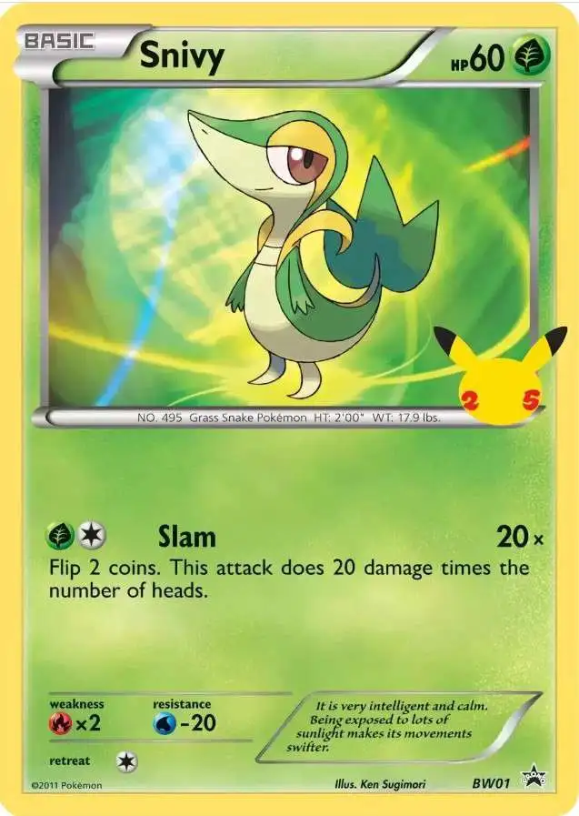 Pokemon Black & White Promo Promo Snivy (Oversized) BW01 [25th Anniversary]