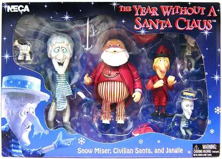 NECA Year Without Santa Claus Snow Miser, Civilian Santa & Jangle Action Figure Set