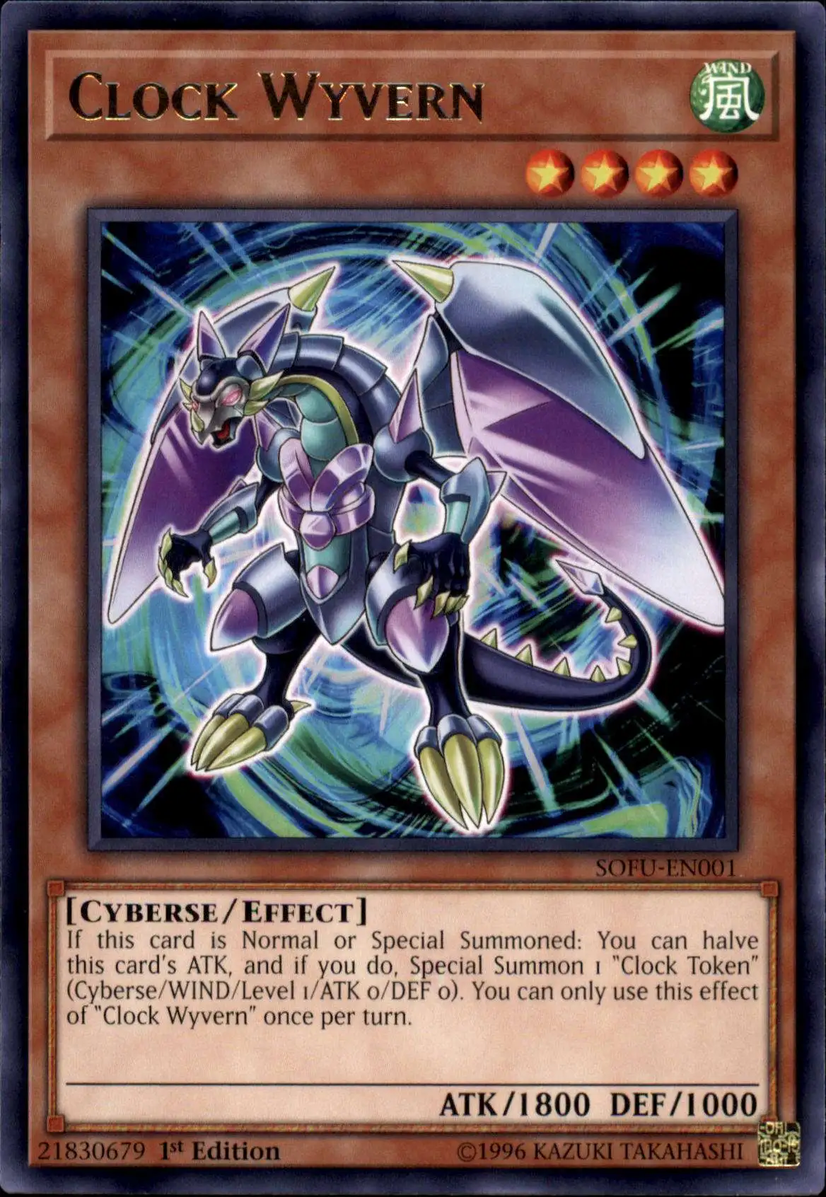 YuGiOh Soul Fusion Rare Clock Wyvern SOFU-EN001