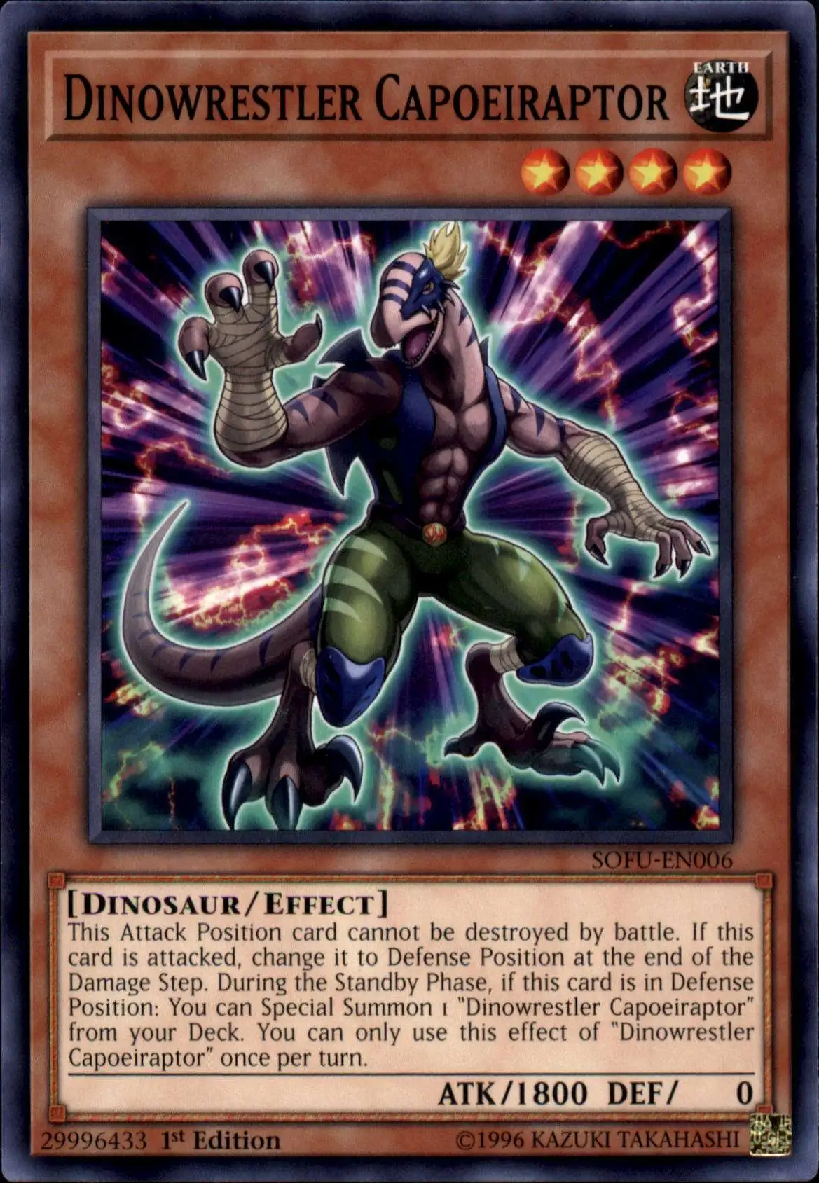 YuGiOh Soul Fusion Common Dinowrestler Capoeiraptor SOFU-EN006