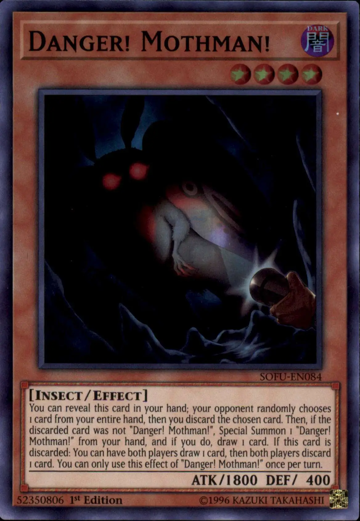 YuGiOh Soul Fusion Super Rare Danger! Mothman! SOFU-EN084