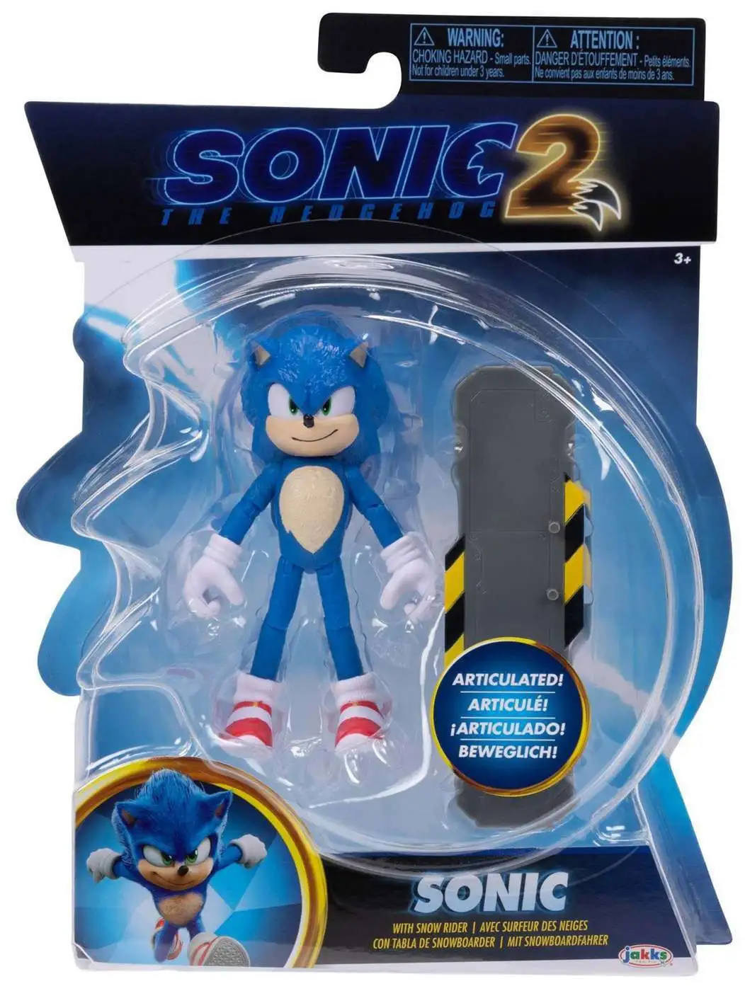 Sonic The Hedgehog 2 Sonic Action Figure [with Snow Rider, Loose]