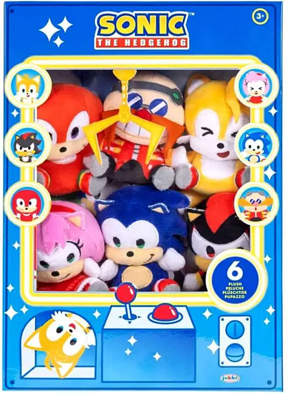 Sonic The Hedgehog Crane Game Exclusive Mini Plush 6-Pack Arcade [Sonic, Amy, Tails, Knuckles, Dr. Eggman & Shadow]