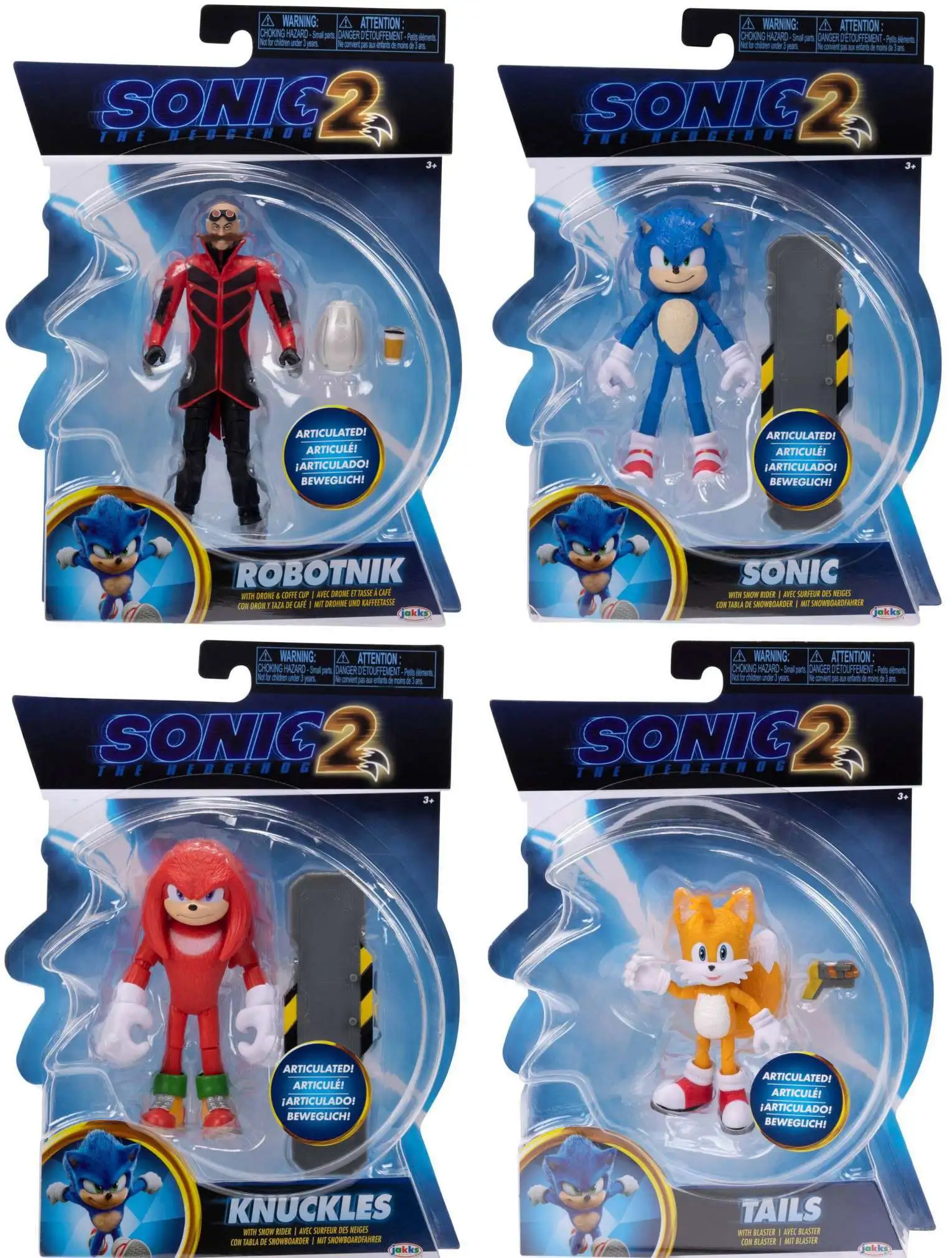 Sonic 2 Movie 4 Inch Figures Sonic with Map & Pouch 