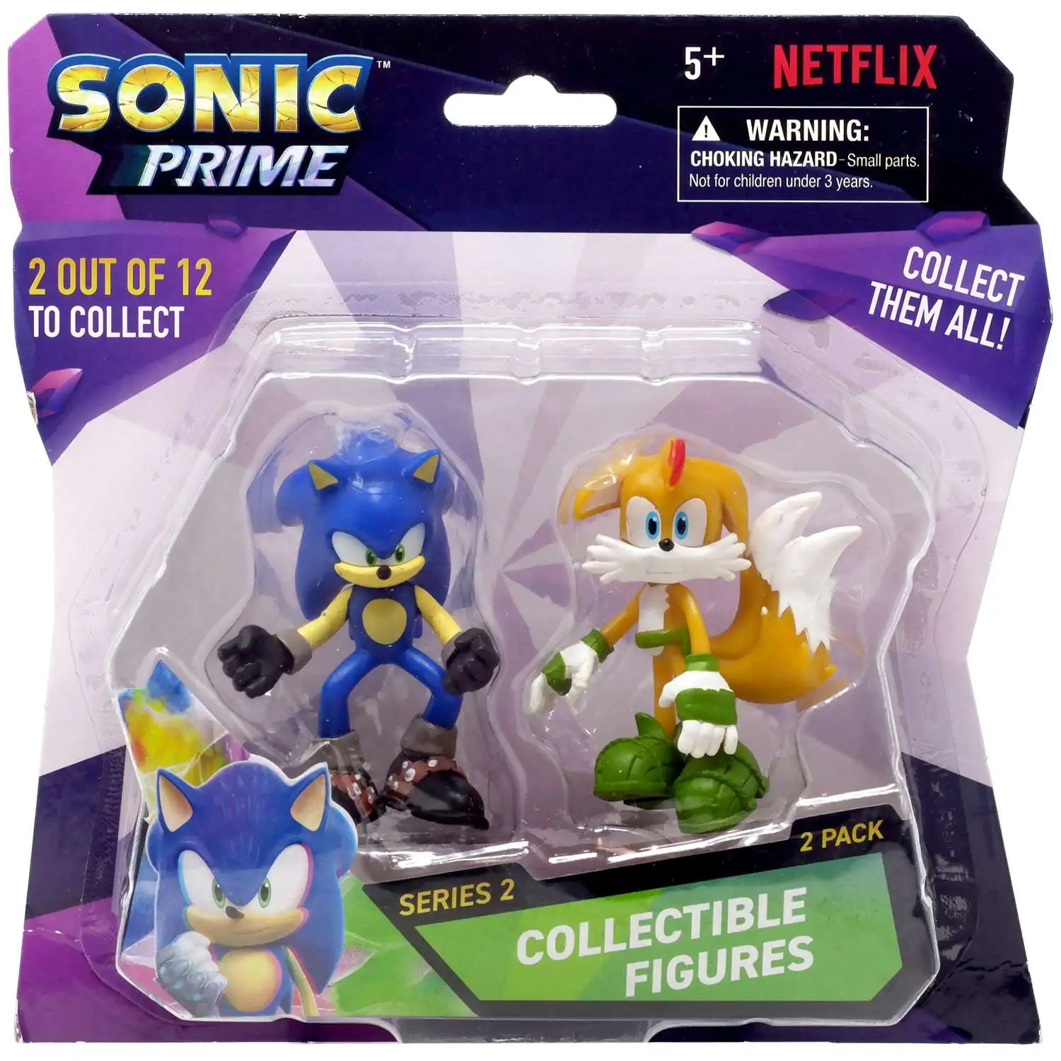 Sonic The Hedgehog Prime Series 2 Collectible Figures Sonic & Tales 2.5-Inch Mini Figure 2-Pack