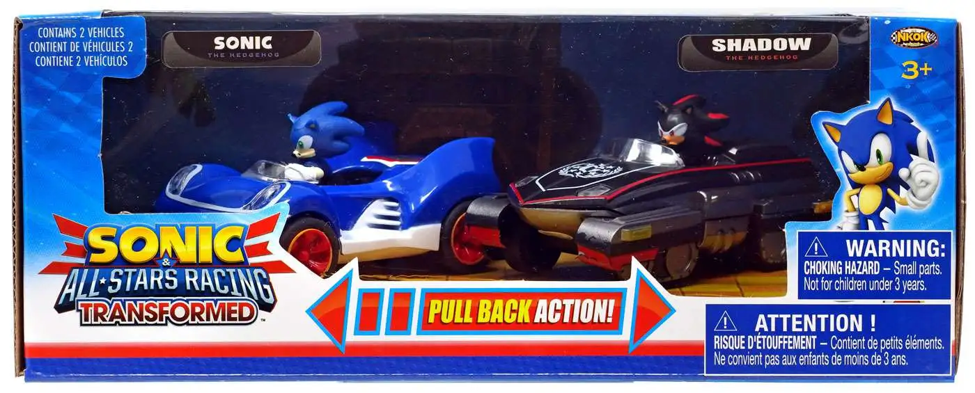 Sonic The Hedgehog All Stars Racing Transformed Pullback Racers Sonic & Shadow Vehicle 2-Pack [Damaged Package]