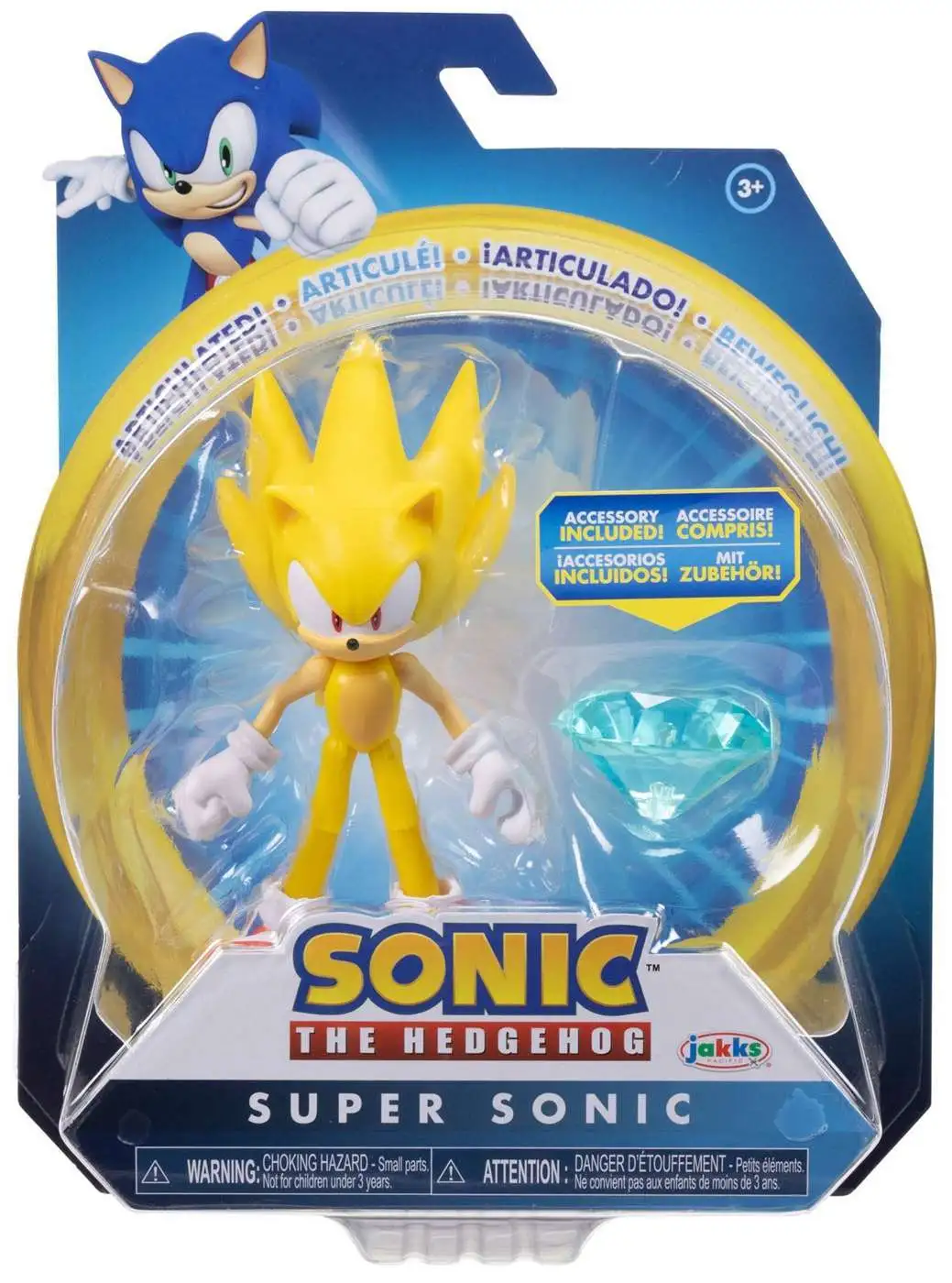 Sonic The Hedgehog Super Sonic Action Figure [with Chaos Emerald]