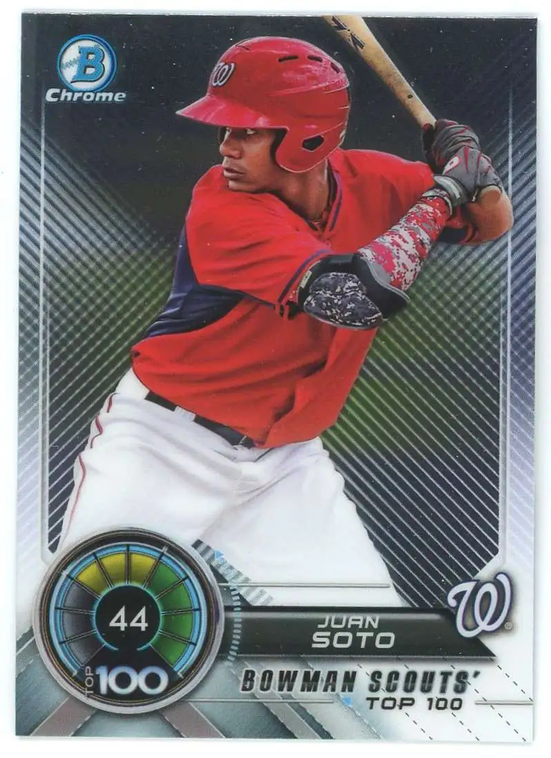 MLB 2018 Bowman Chrome Scouts' Top 100 Juan Soto BTP-44