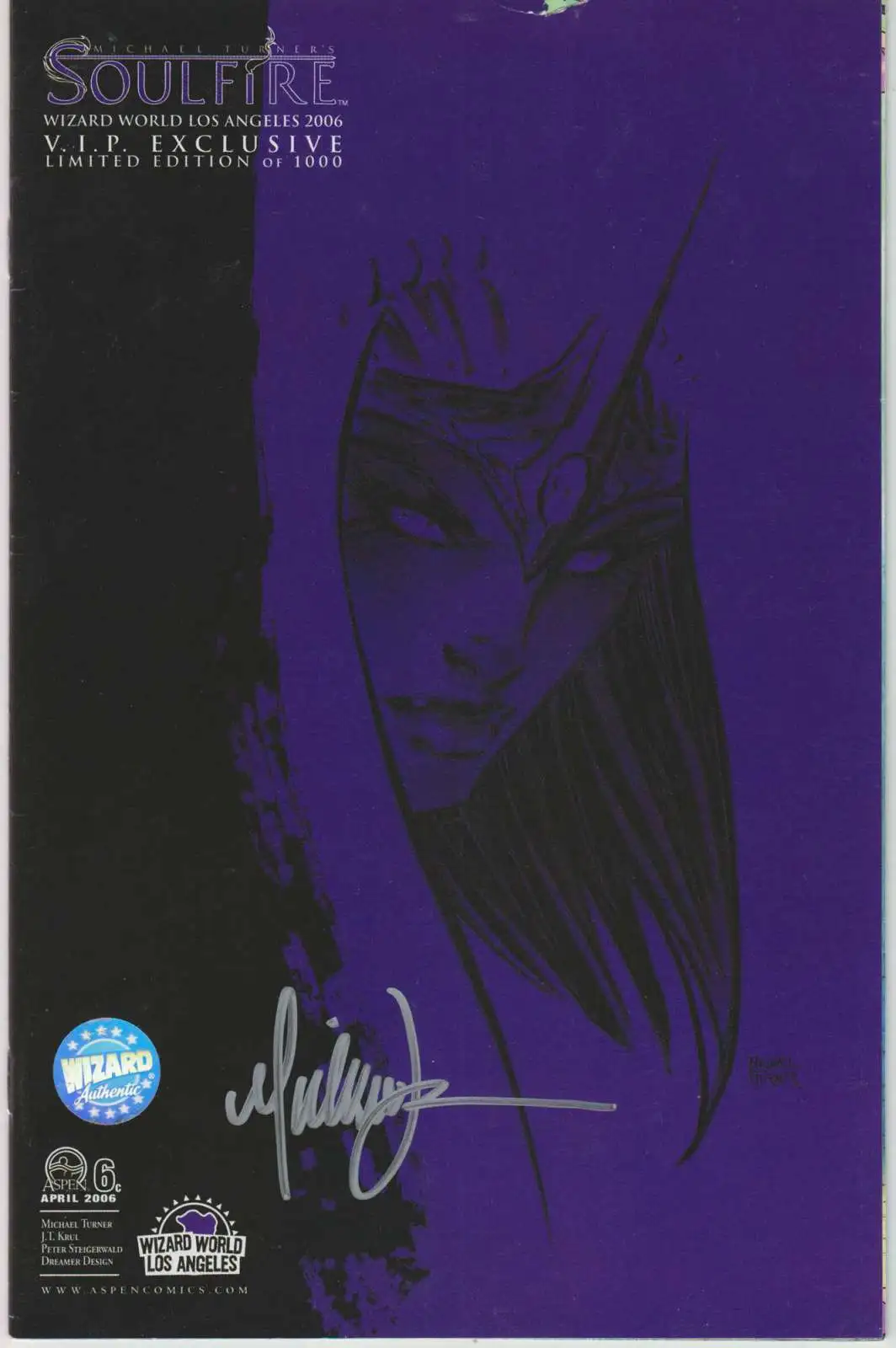 Aspen Entertainment Soulfire #6 Comic Book [Wizard World Los Angeles 2006 Michael Turner Exclusive Cover, Signed, Some Damage]