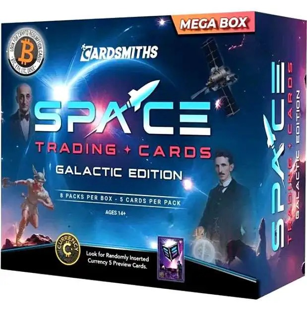  SPACEGalactic Edition Trading Card MEGA Box [8 Packs, Look for Randomly Inserted Currency Series 5 Preview Cards!]
