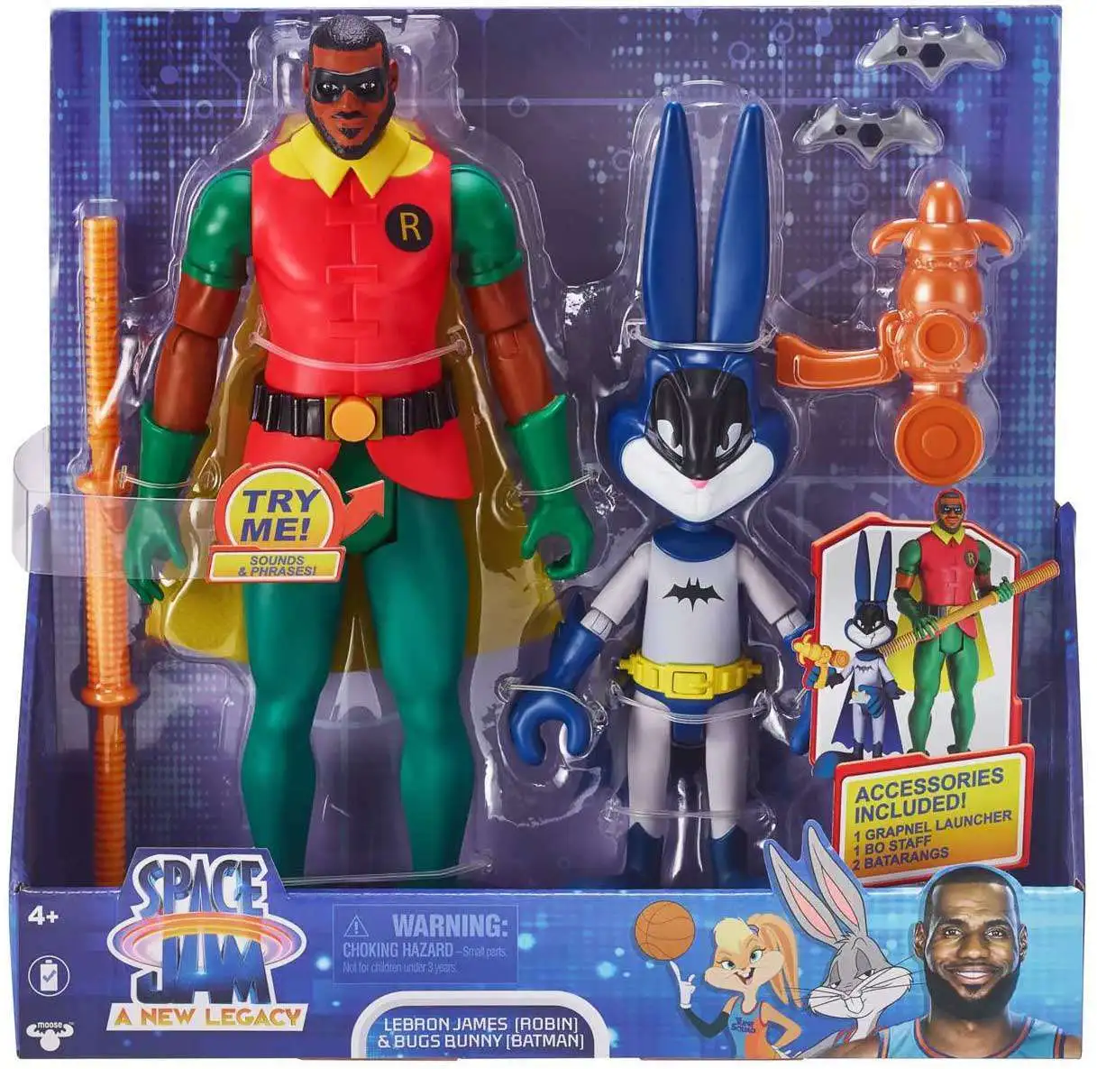 Space Jam A New Legacy Ultimate Tune Squad Lebron James Robin Bugs Bunny  Batman 12 Action Figure with Sound 2-Pack Moose Toys - ToyWiz