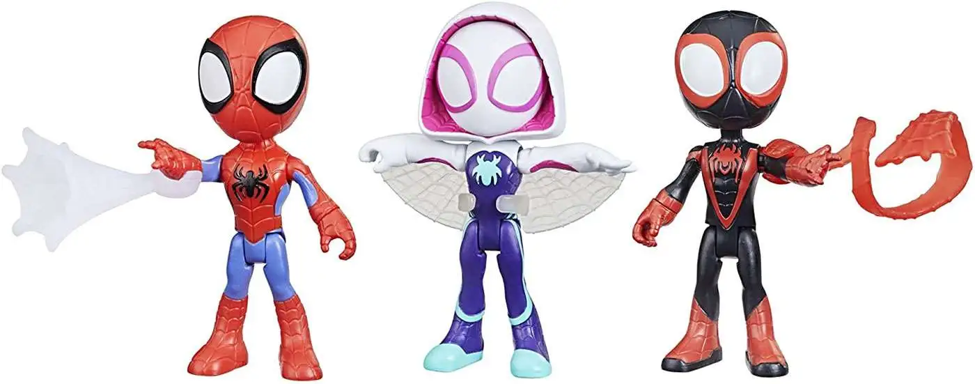 Marvel Spidey His Amazing Friends Ghost-Spider, Spidey Miles Morales  Exclusive 4 Action Figure 3-Pack Hasbro - ToyWiz