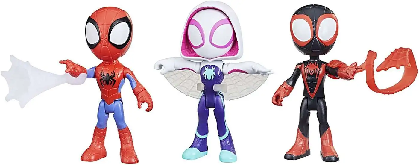 Marvel Spidey His Amazing Friends Ghost-Spider, Spidey Miles Morales  Exclusive 4 Action Figure 3-Pack Damaged Package Hasbro - ToyWiz