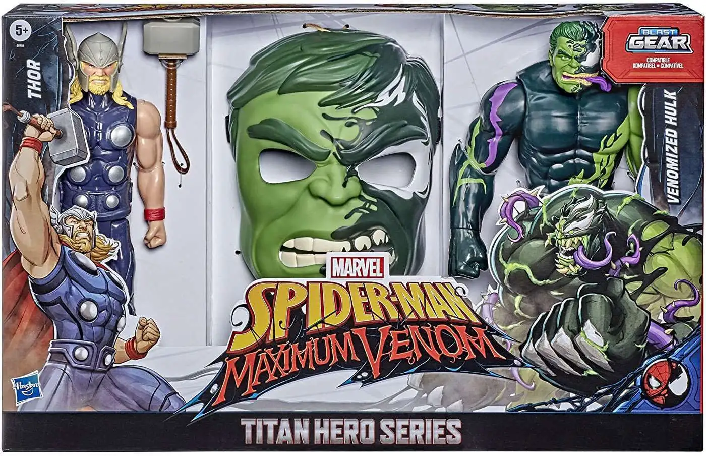 Spiderman Maximum Venom Titan Hero Series Captain America Venomized Blast Gear 