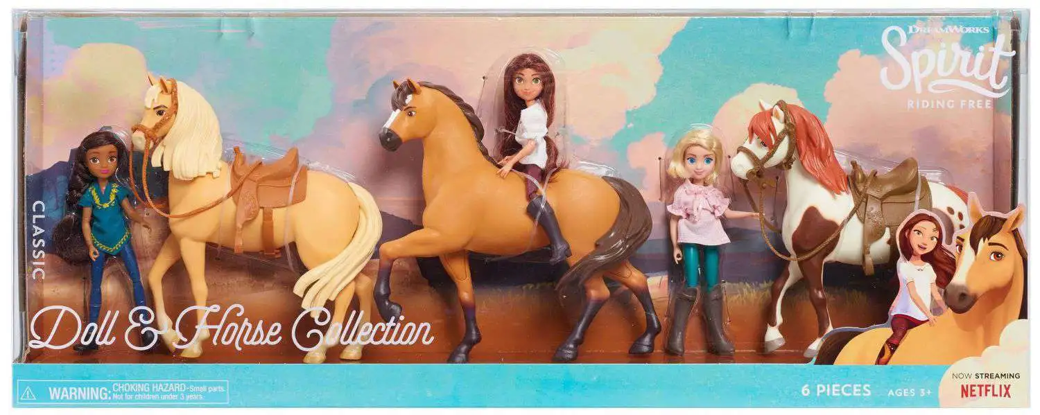 Spirit Riding Free Classic Series Doll Horse Collection Exclusive 6-Pack  Figure Set Pru, Chica Linda, Lucky, Spirit, Abigail Boomerang Just Play -  ToyWiz