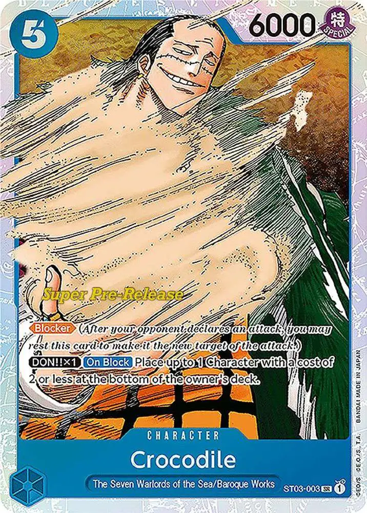 One Piece Trading Card Game Super Pre-Release Starter Deck 3: The Seven Warlords of the Sea Super Rare Crocodile ST03-003