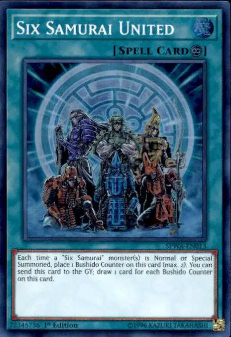 YuGiOh Spirit Warriors Super Rare Six Samurai United SPWA-EN013