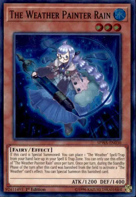 YuGiOh Spirit Warriors Super Rare The Weather Painter Rain SPWA-EN030