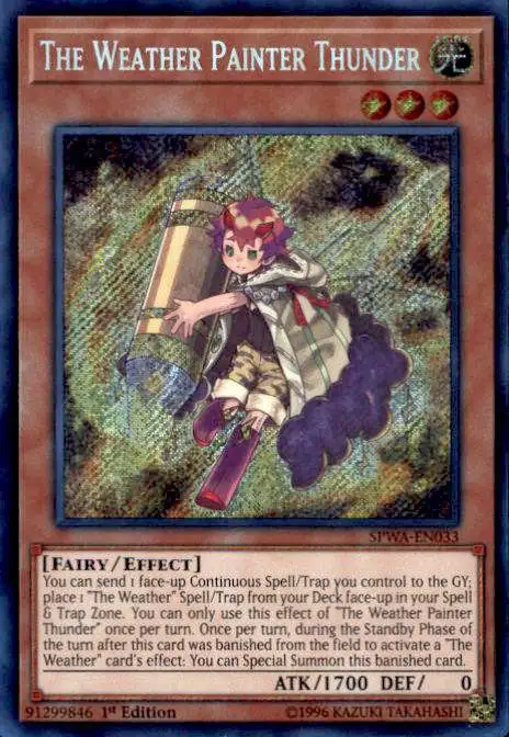 YuGiOh Spirit Warriors Secret Rare The Weather Painter Thunder SPWA-EN033