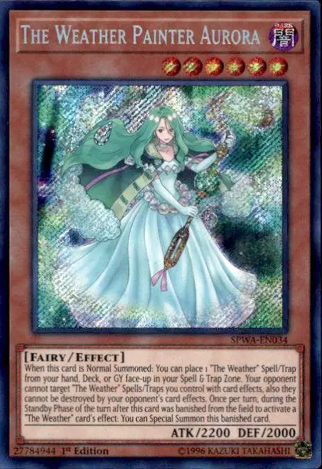 YuGiOh Spirit Warriors Secret Rare The Weather Painter Aurora SPWA-EN034