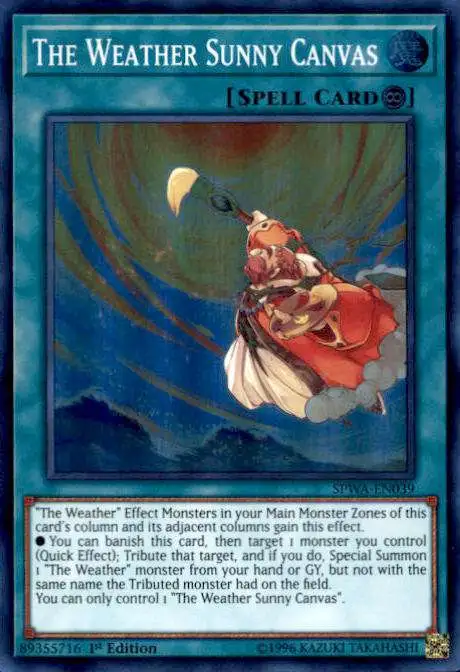 YuGiOh Spirit Warriors Super Rare The Weather Sunny Canvas SPWA-EN039