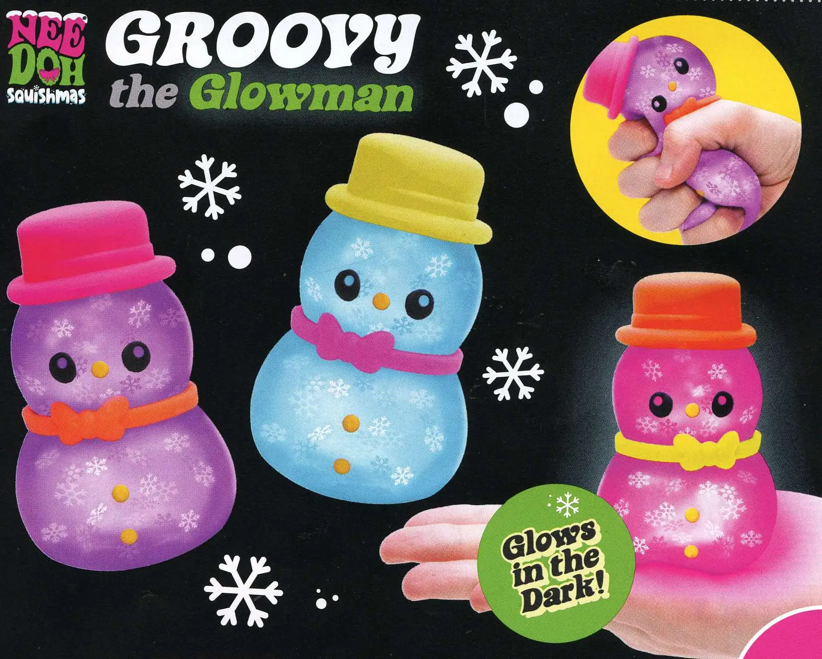 NeeDoh The Groovy Glob Squishmas The Groovy Glowman Stress Ball [RANDOM Color]