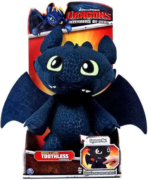 How to Train Your Dragon Defenders of Berk Toothless 12 Plush Squeeze Growl  Spin Master - ToyWiz