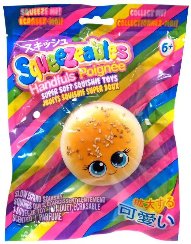 SQUEEZEABLES SLOW EXPAND SQUISHY ~ SCENTED HAMBURGER ~ BY YOYO LIPGLOSS ~ NEW 