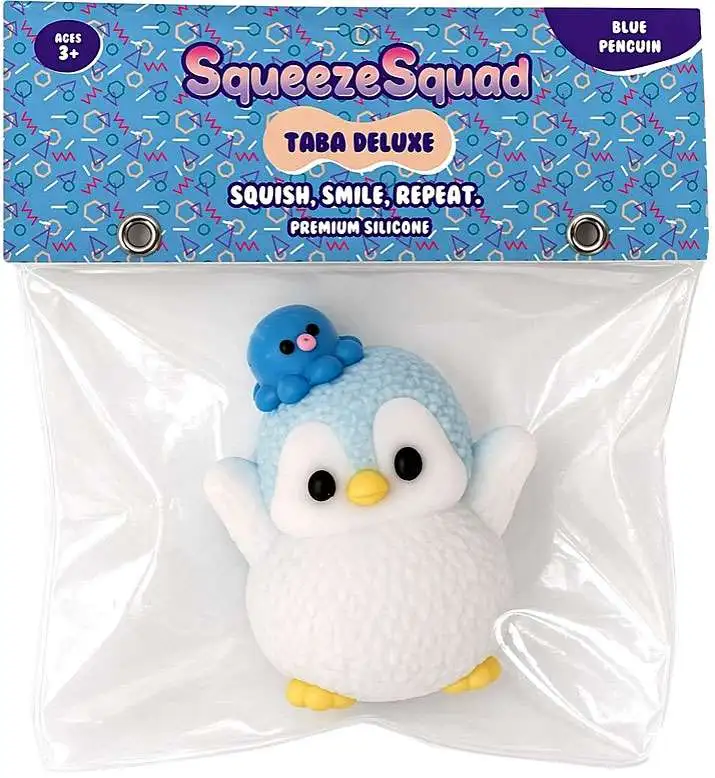 SqueezeSquad Taba Deluxe Blue Penguin 4-Inch Squeeze Toy