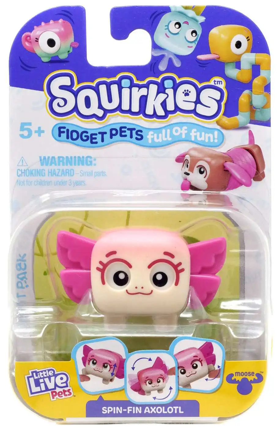 Little Live Pets Squirkies Spin-Fin Axolotl Figure Pink