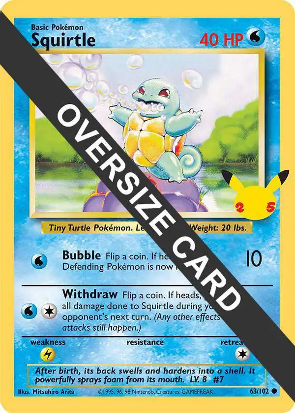 Pokemon Promo Squirtle #63 [Oversized]