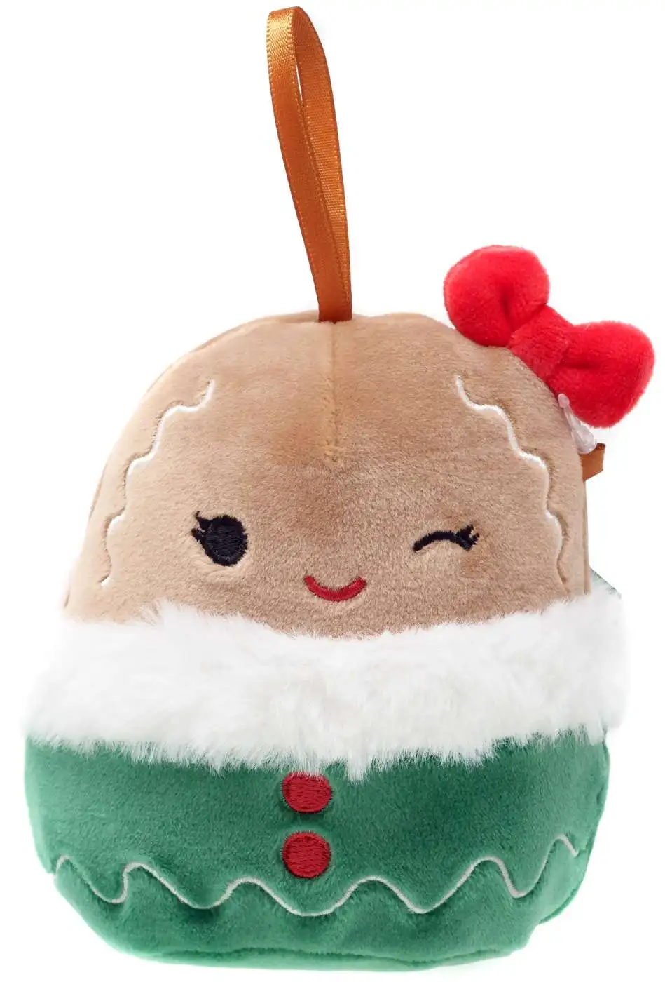 New 4  Inch Squishmallow Gina the Gingerbread Girl Xmas Ornament