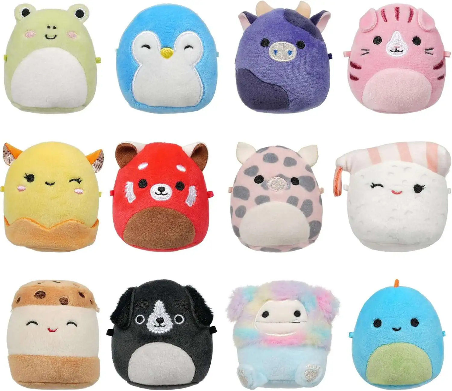 Squishmallows Micromallows Aquitaine, Bijan, Cici, Darex, Geraldine, Ingred, Keina, Koako, Paulie, Puff, Wendy, Zozo 2.5-Inch Micro Plush 12-Pack