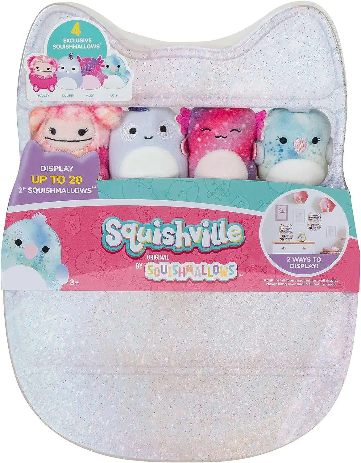 10 Squishville Squishmallow Display Case Shelf Unicorn Bunny Fox Cat LOT  Set