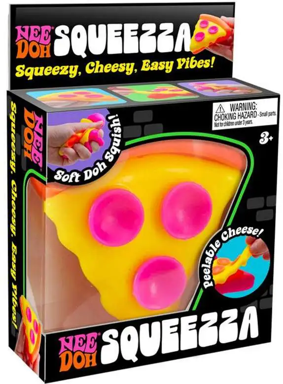 NeeDoh Squeezza Stress Ball [1 RANDOM Color Pizza Slice!]