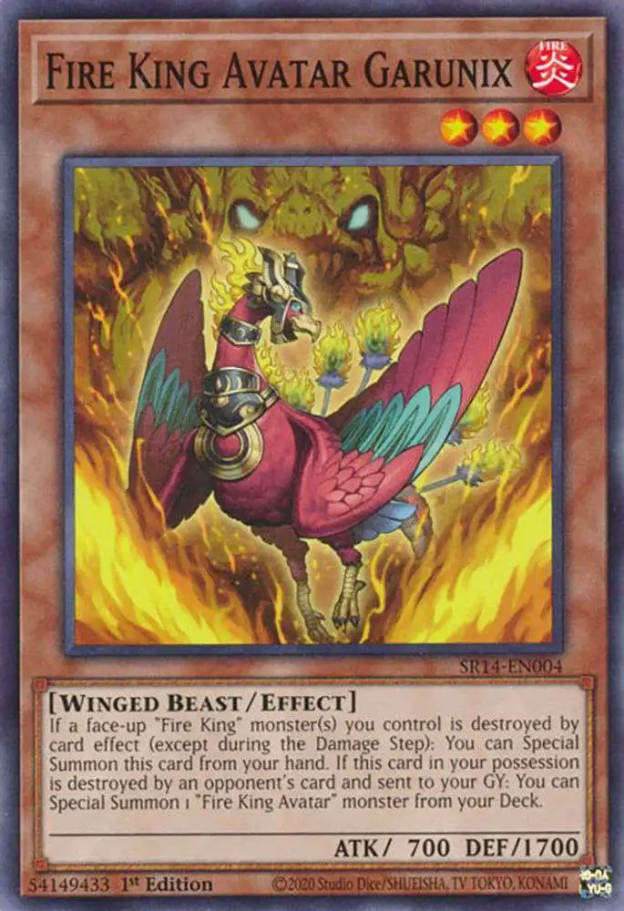 YuGiOh Structure Deck: Fire Kings Common Fire King Avatar Garunix SR14-EN004